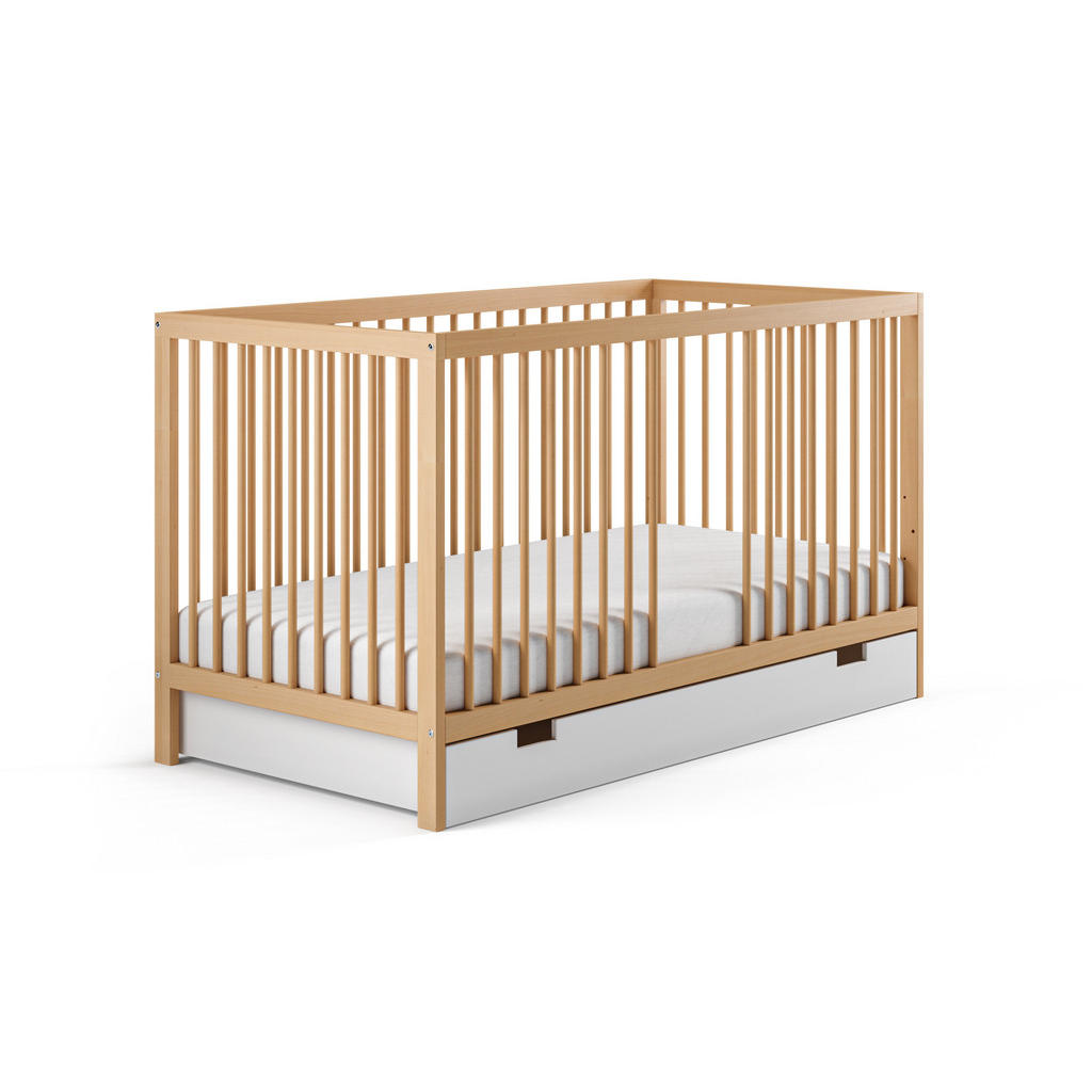 Kids Collective DĚTSKÁ POSTÝLKA se zásuvkou a matrací 60x120 cm v přírodní barvě
