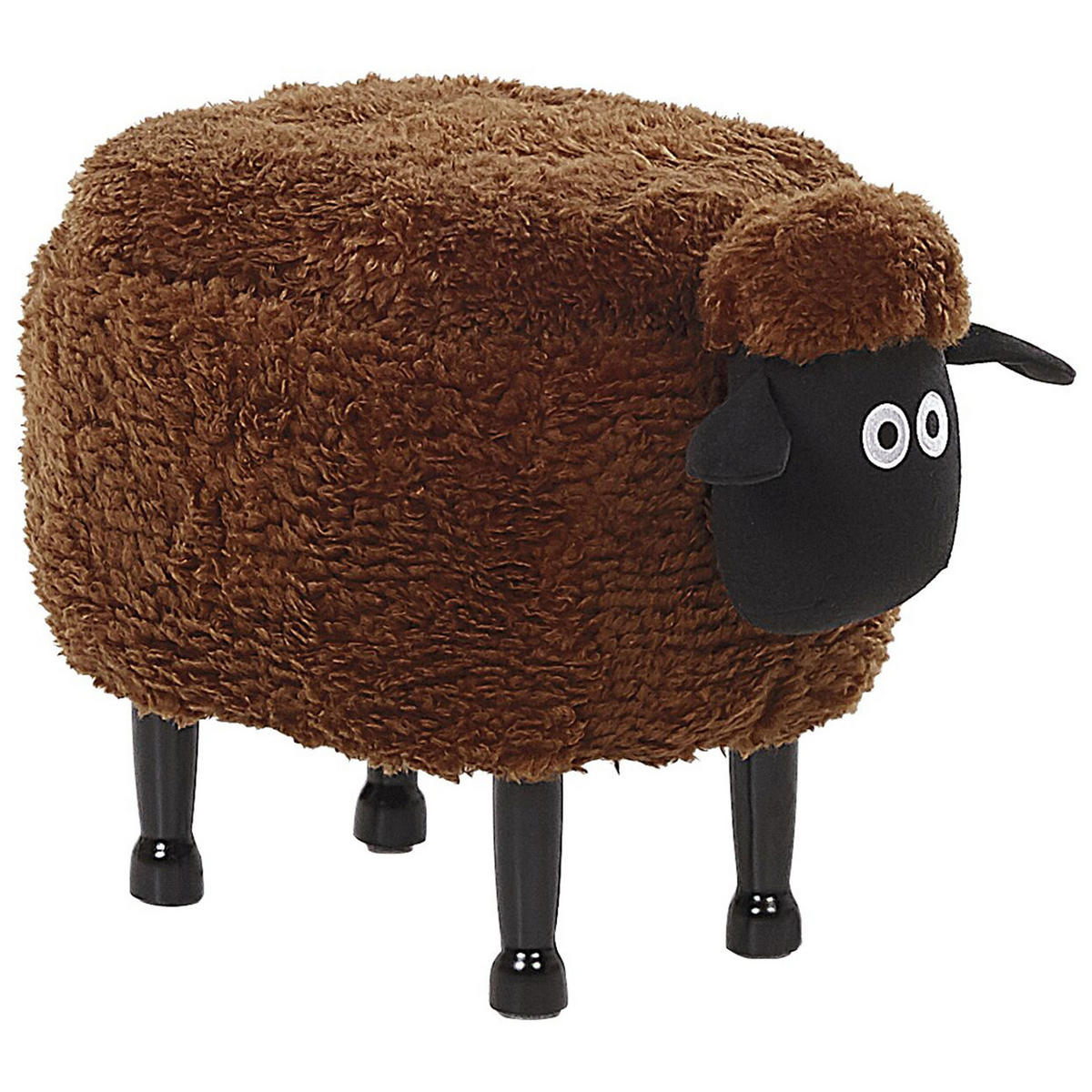 TIERHOCKER Sheep 35/55/40 cm - Braun, Kunststoff/Textil (55/40/35cm) - Beliani