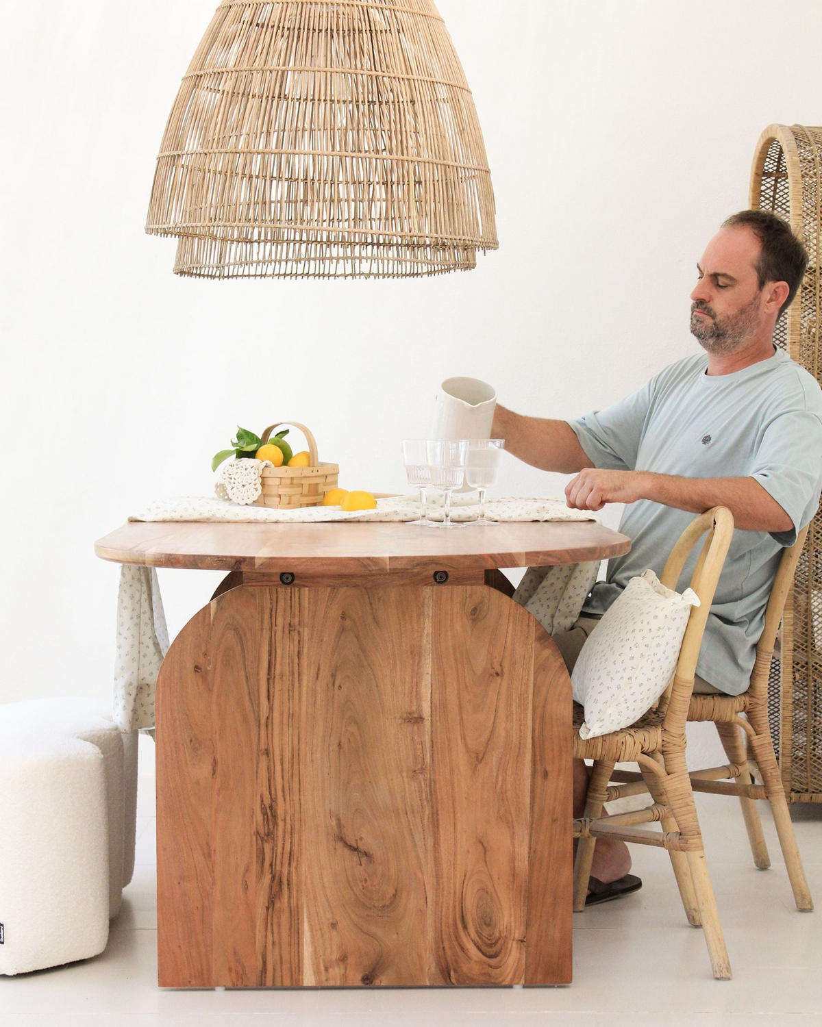 JÍDELNÍ STŮL Akáciové dřevo světle hnědý 180/90 cm Skye - světle hnědá, dřevo (90/180/77cm) - Beliani