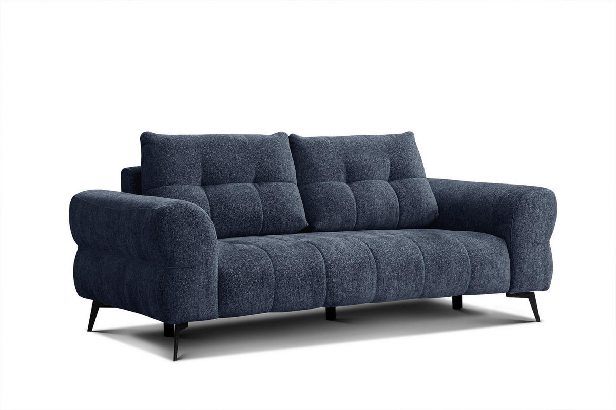 SOFA SALVINI 3-Sitzer, dunkelblau - Dunkelblau, Holz/Textil (237/88/99cm) - Courtois Laville