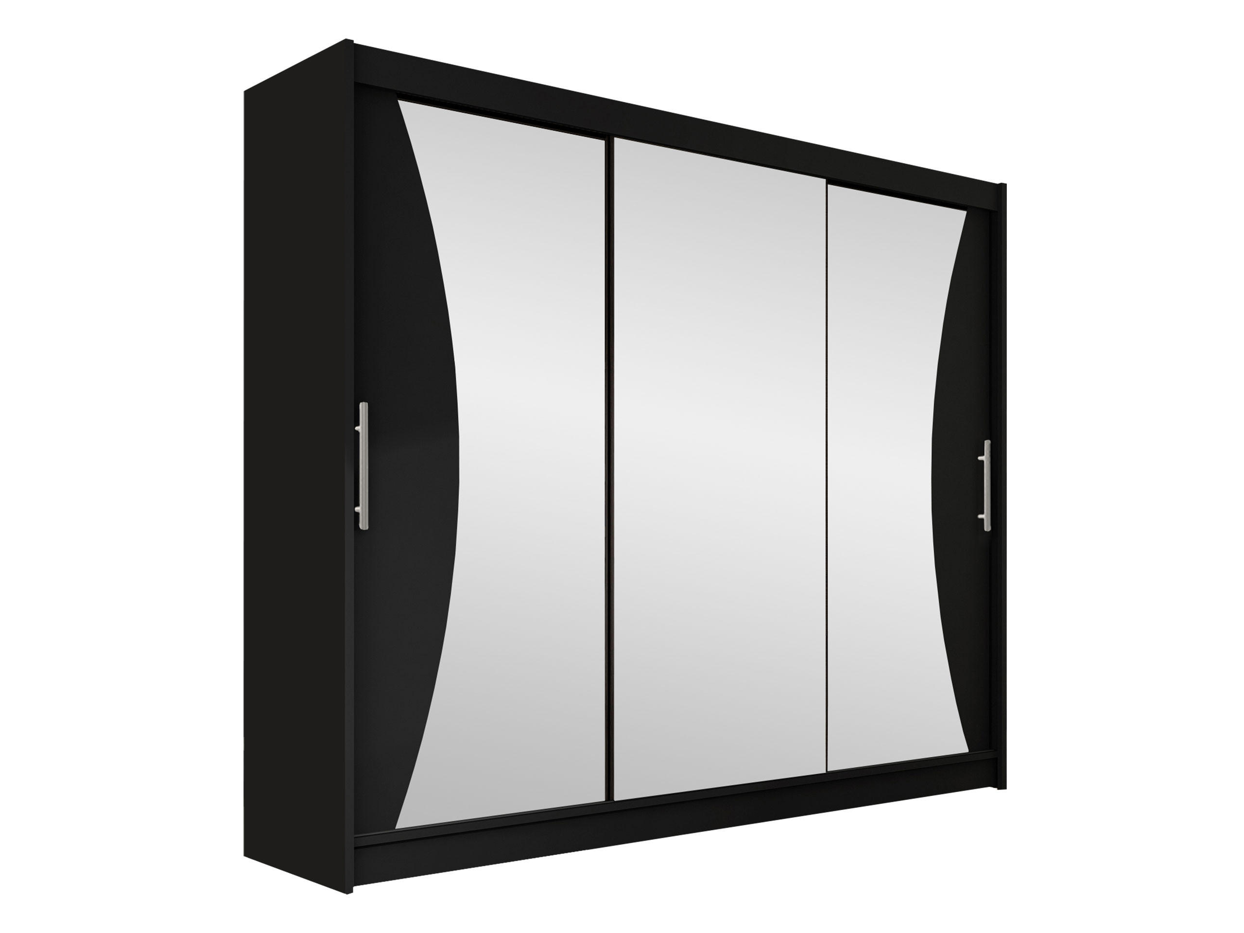 KLEIDERSCHRANK Aston IV - Silberfarben/Schwarz, Holzwerkstoff/Kunststoff (250/215/58cm) - MIRJAN24