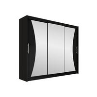 KLEIDERSCHRANK Aston IV - Silberfarben/Schwarz, Holzwerkstoff/Kunststoff (250/215/58cm) - MIRJAN24