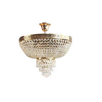 DECKENLEUCHTE Kristall PLAZA Ø50cm Gold gefertigt aus geschliffenen Kristallen - Goldfarben, Glas (50/50/44cm) - PGA Lights