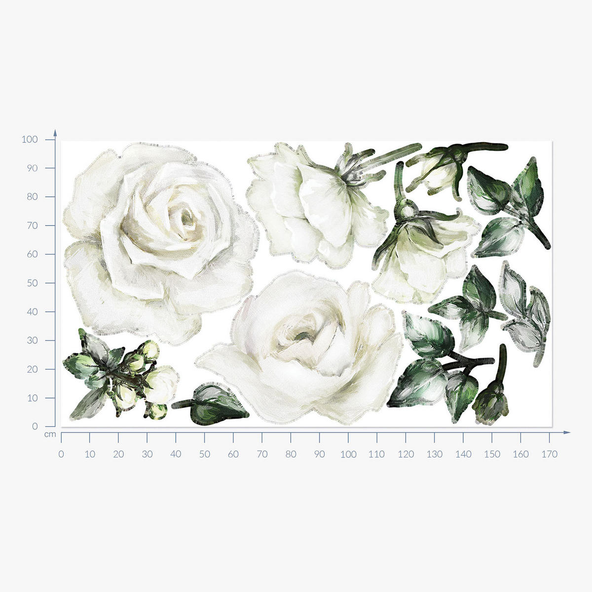 WANDAUFKLEBER 100x172cm - Leuchtende Blüten und Blätter - Multicolor, Kunststoff (100/172/0.1cm) - Wallfluent