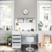 SCHMINKTISCH-SET Sherry Weiß 120 cm mit Hocker - Weiß, Holzwerkstoff (120/75/55cm) - Vicco