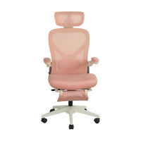 DREHSTUHL DE-40943 mit klappbarer Rückenlehne und 3D-Kopfstütze Rosa - Pink, Metall (62/129/48.5cm) - ComfortXL