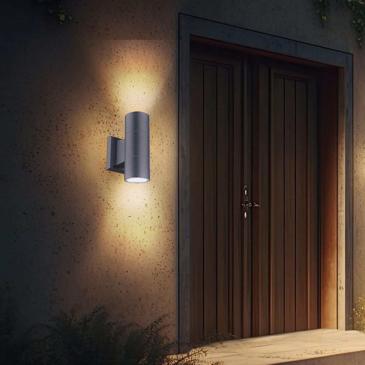 AUSSEN-WANDLEUCHTE Aluminium Anthrazit Up Down - Anthrazit, Glas (6/16/11.5cm)