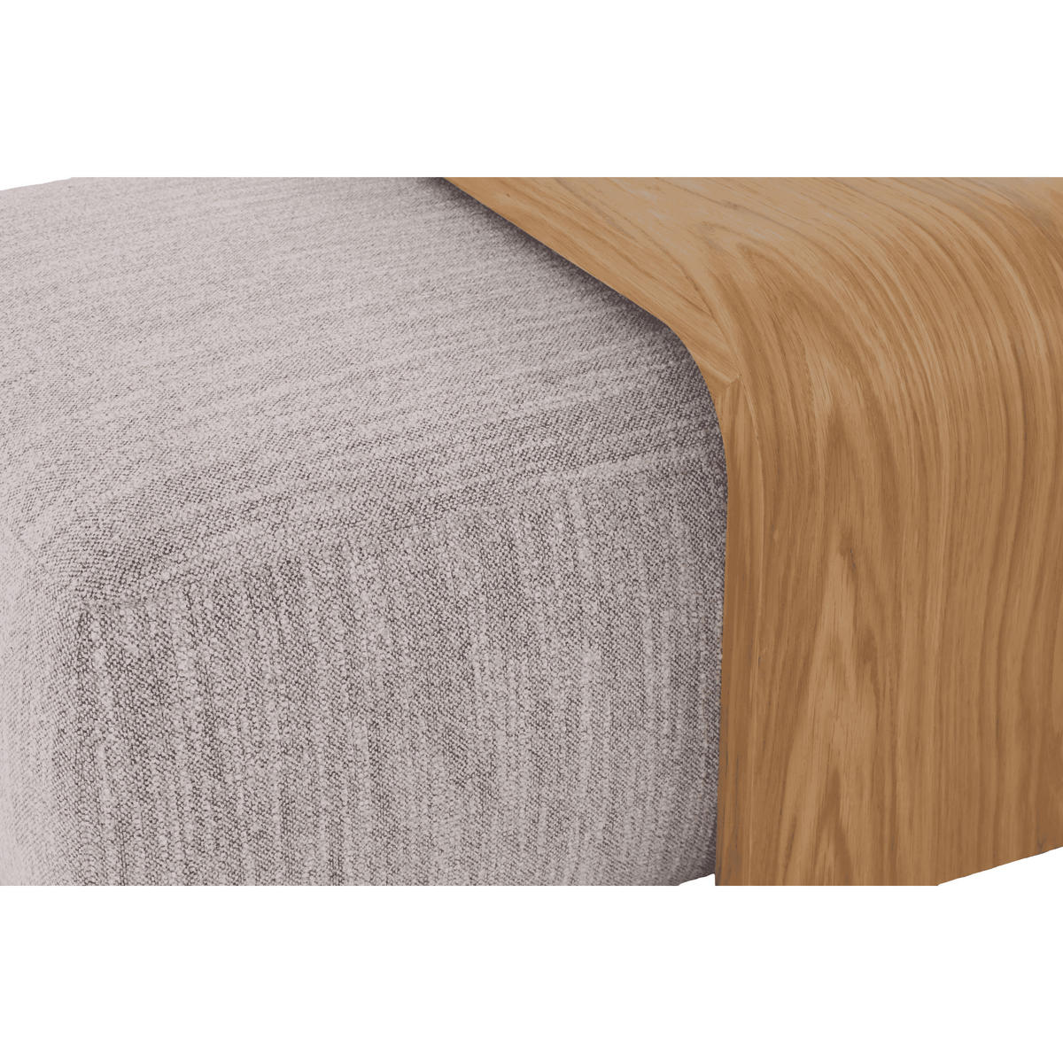 COUCHTISCH Celeste, Natur Massiveiche + grauer Stoff - Grau, Holz (140/64/42.5cm) - WOODEK