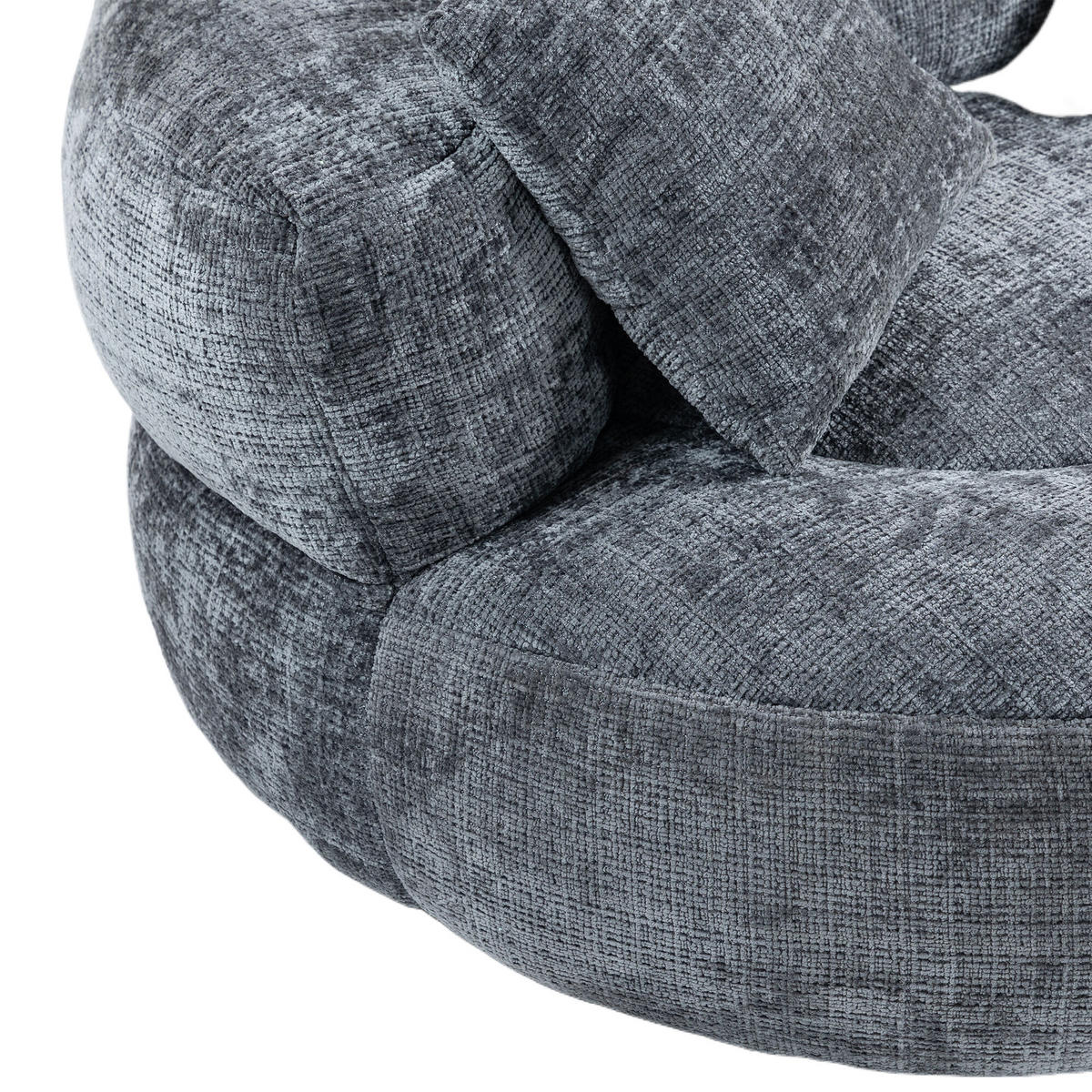 SITZSACK Chenille Grau - Dunkelgrau, Textil (108/52/108cm) - WISHDOR