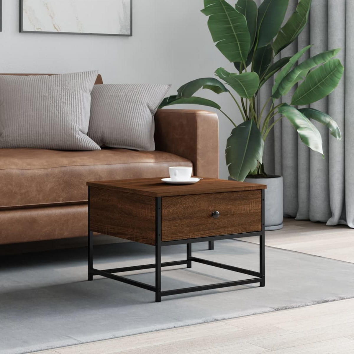 COUCHTISCH Braun Eichen-Optik 51x51x40 cm Holzwerkstoff - Braun, Holzwerkstoff (51/51/40cm) - furnicato