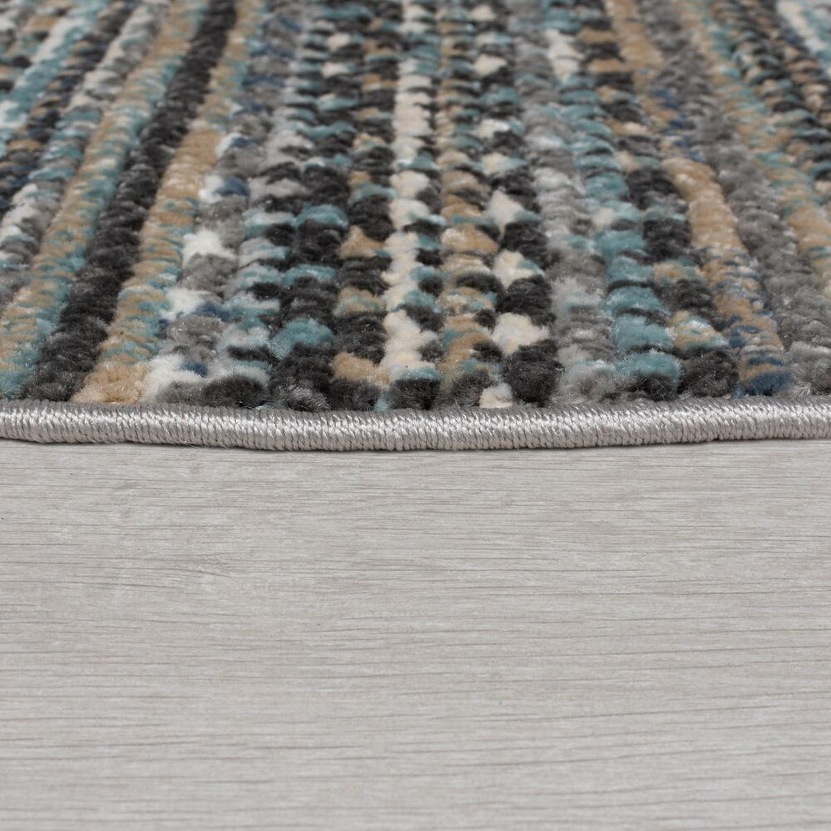 TEPPICH Streifen-Design, strapazierfähig PERRAN, Blau 160x160 cm - Blau, Textil (160/160cm) - KADIMA DESIGN