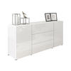 SIDEBOARD Berlin 150 - Weiß Hochglanz/Alufarben, Holzwerkstoff/Kunststoff (150/68/39cm) - MIRJAN24