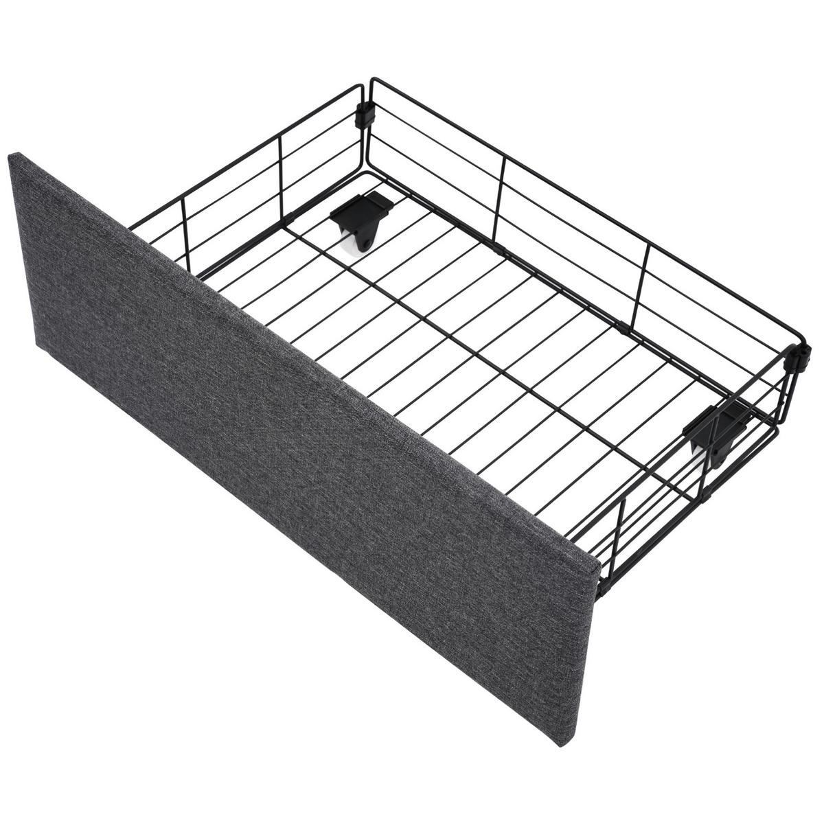 POLSTERBETT 160/200 cm grau aus Leinen mit LED, Stauraum-Kopfteil und 2 Schubladen - Grau, Holzwerkstoff (160/200cm) - OKWISH