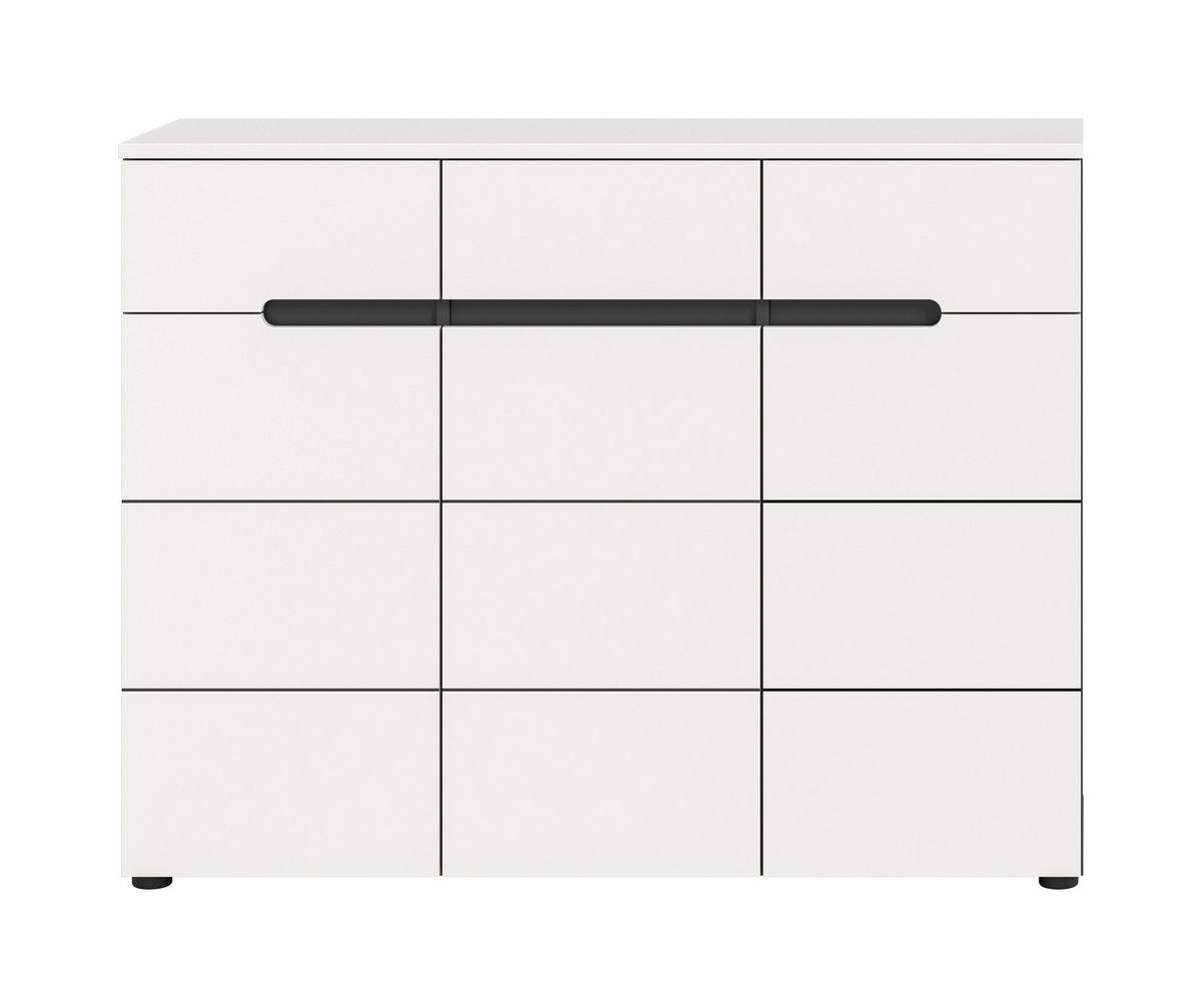 SCHUHKOMMODE CANU (B/H/T: ca. 120/94/37 cm) in Basalt grau/weiß - Grau, Holzwerkstoff (120/94/37cm)