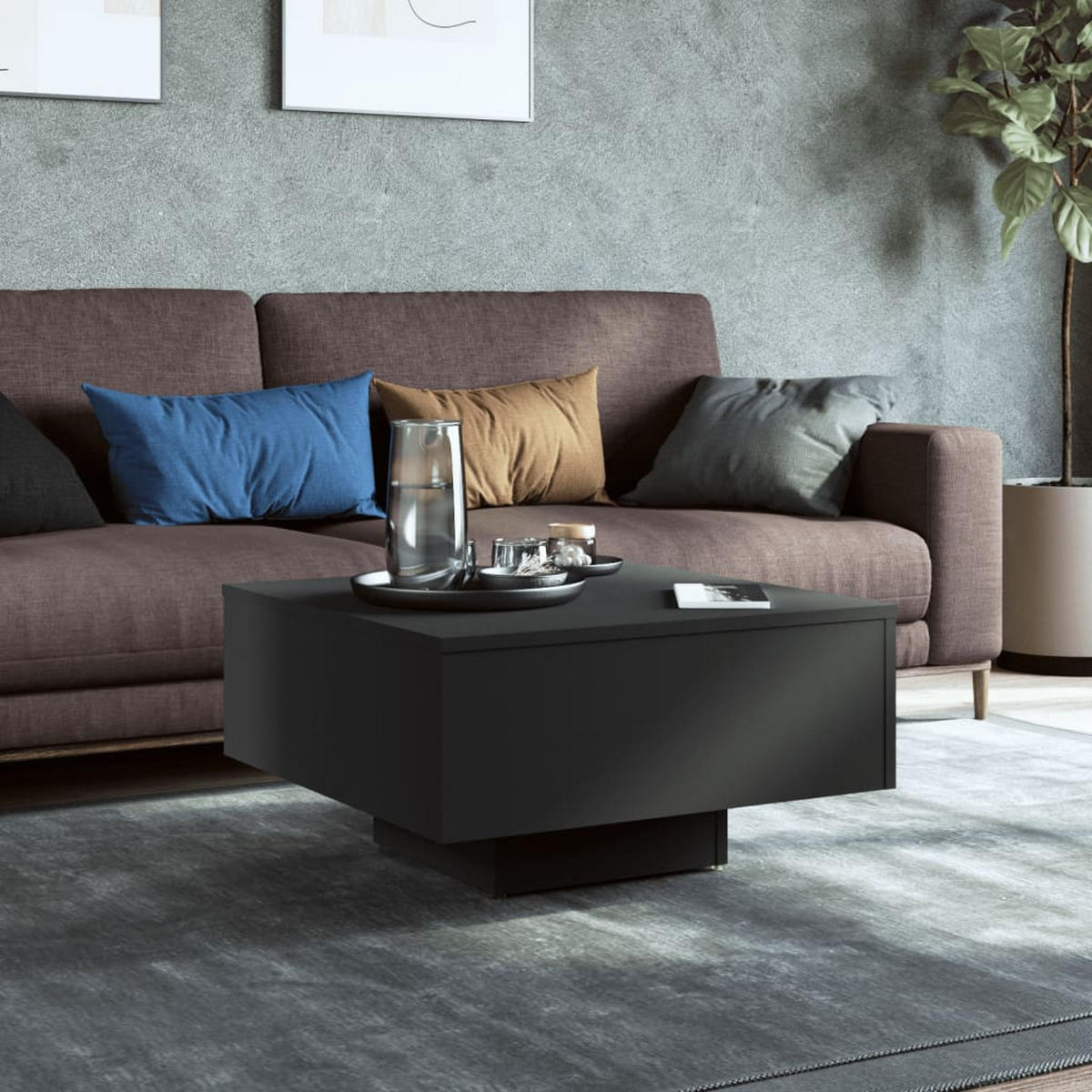 COUCHTISCH Schwarz 60x60x31,5 cm Holzwerkstoff - Schwarz, Holzwerkstoff (60/60/31.5cm) - furnicato