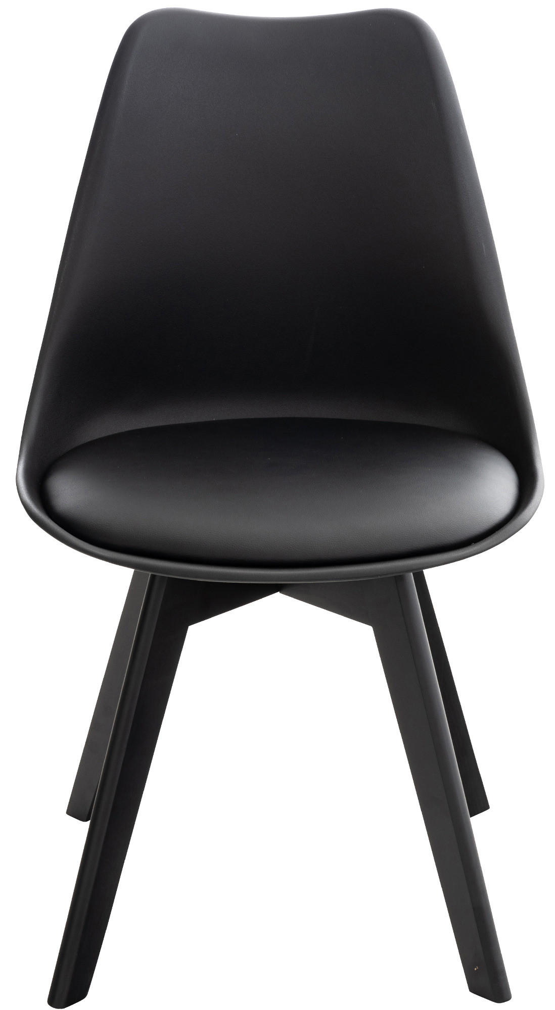 STUHL Kunststoff schwarz/schwarz - Eukalyptusholzfarben/Schwarz, Holz/Kunststoff (49/83/50cm) - CLP