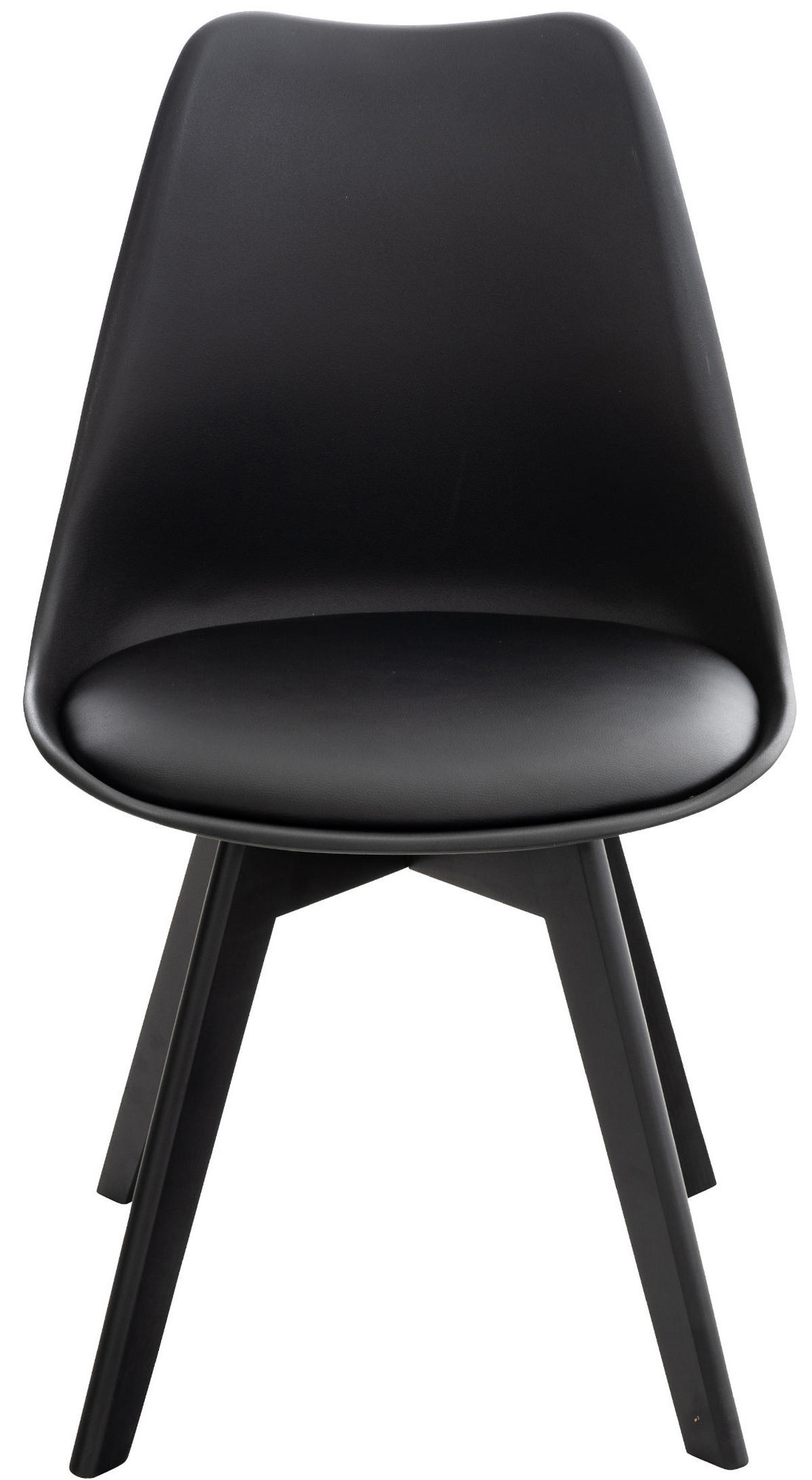 STUHL Kunststoff schwarz/schwarz - Eukalyptusholzfarben/Schwarz, Holz/Kunststoff (49/83/50cm) - CLP