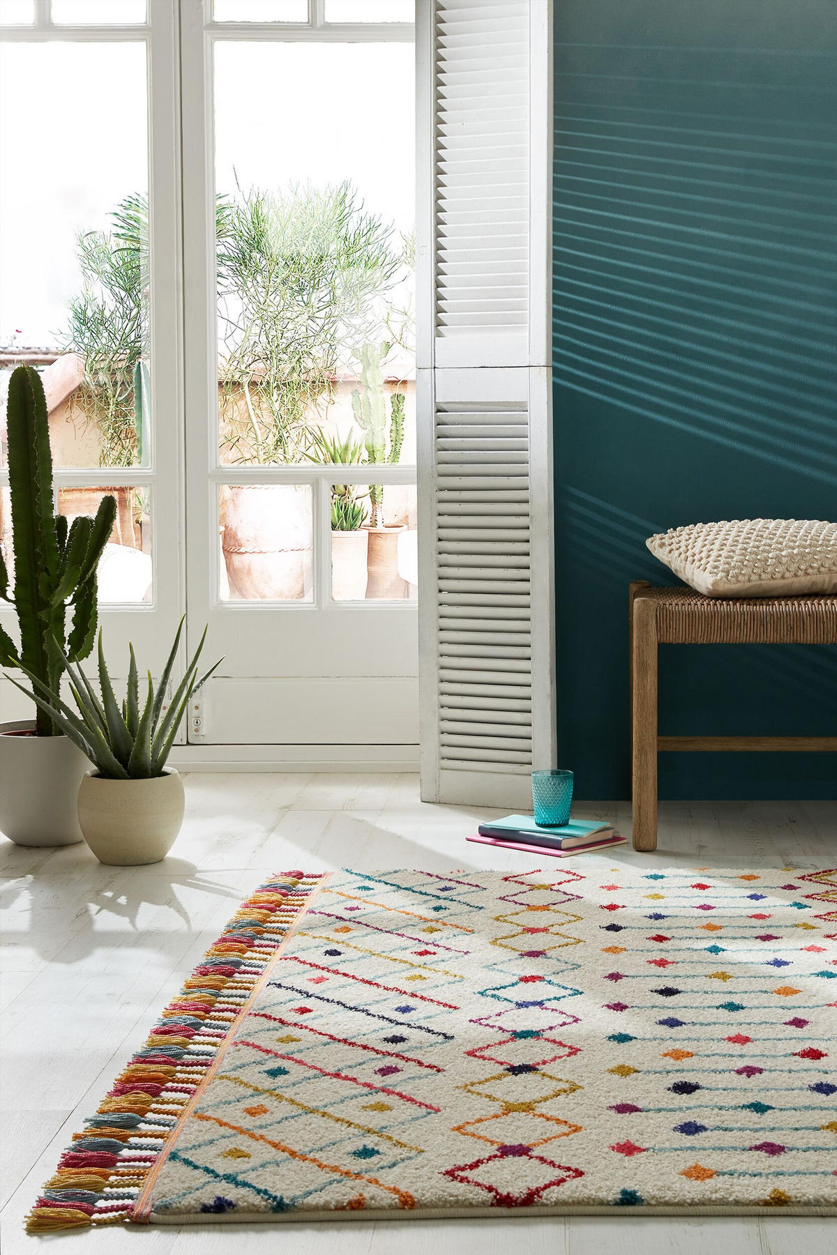 TEPPICH Berber-Design, mehrfarbig, mit Fransen ARUN GINA, Multi 160x230 cm - Multicolor, Textil (160/230cm) - KADIMA DESIGN