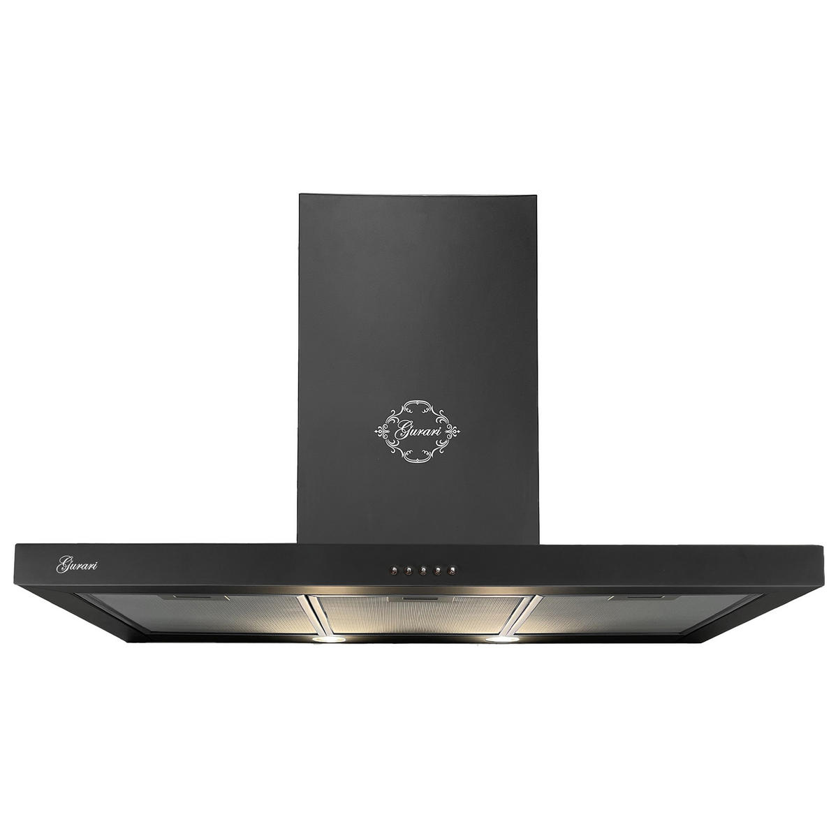 DUNSTABZUGSHAUBE GCH F 461 BL 9 + Umluftset, 90 cm Schwarz - Schwarz, Metall (90/81/46.3cm) - Gurari