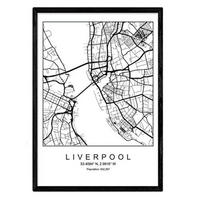 POSTER Liverpool Nordic Style A3 Schwarzer Rahmen - Schwarz, Papier (29.7/5/42cm) - Nacnic