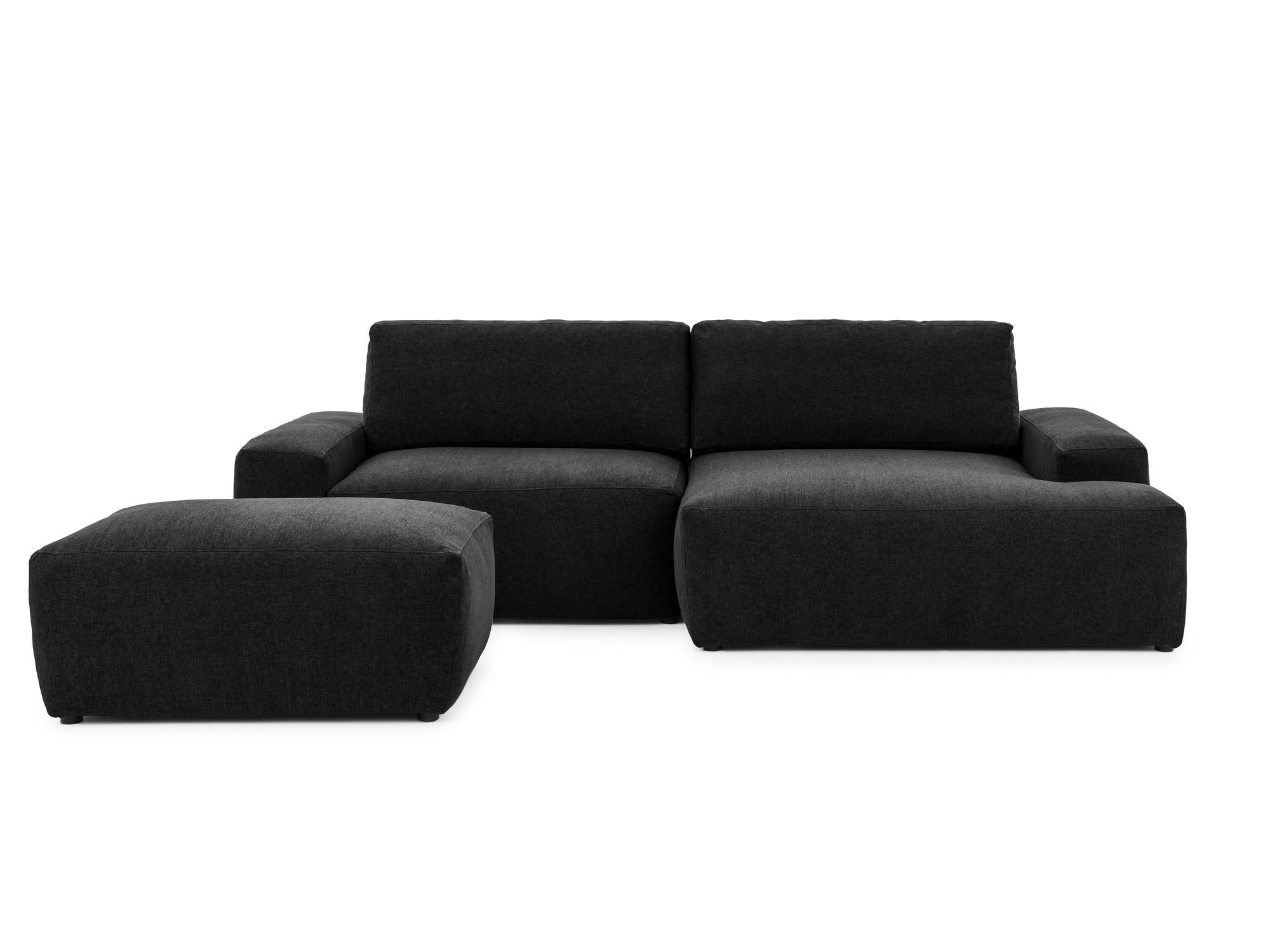 S-Style Ecksofa Schwarz 264x137 cm