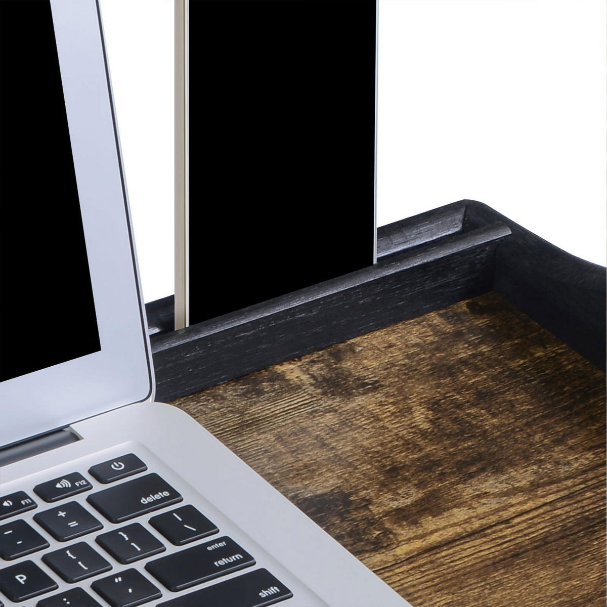 BETTTABLETT LAPTOPSTÄNDER - Braun, Holz (30/26/50cm) - Hansiro