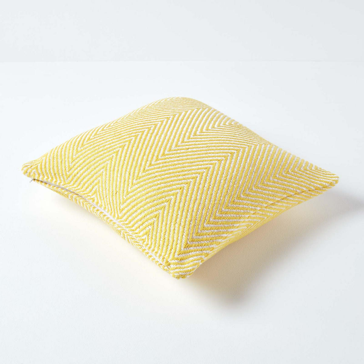 KISSENHÜLLE Halden Fischgrät 60/60 cm - Gelb, Textil (60/60cm) - Homescapes