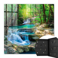 SCHLÜSSELBOX Schwarz 30x30 cm- Türöffnung nach rechts - Paradiesische Oase - Grün, Metall (30/30/5cm) - TULUP