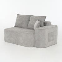 2-SITZER Sofa aus Chenille in Grau mit Seitentaschen - Grau, Textil (95/65/150cm) - Modfu