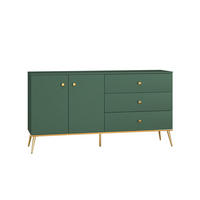 SIDEBOARD FORT Grün, Gold 160x40x85 cm - Goldfarben/Grün, Holzwerkstoff (160/85/40cm) - FURNLUX