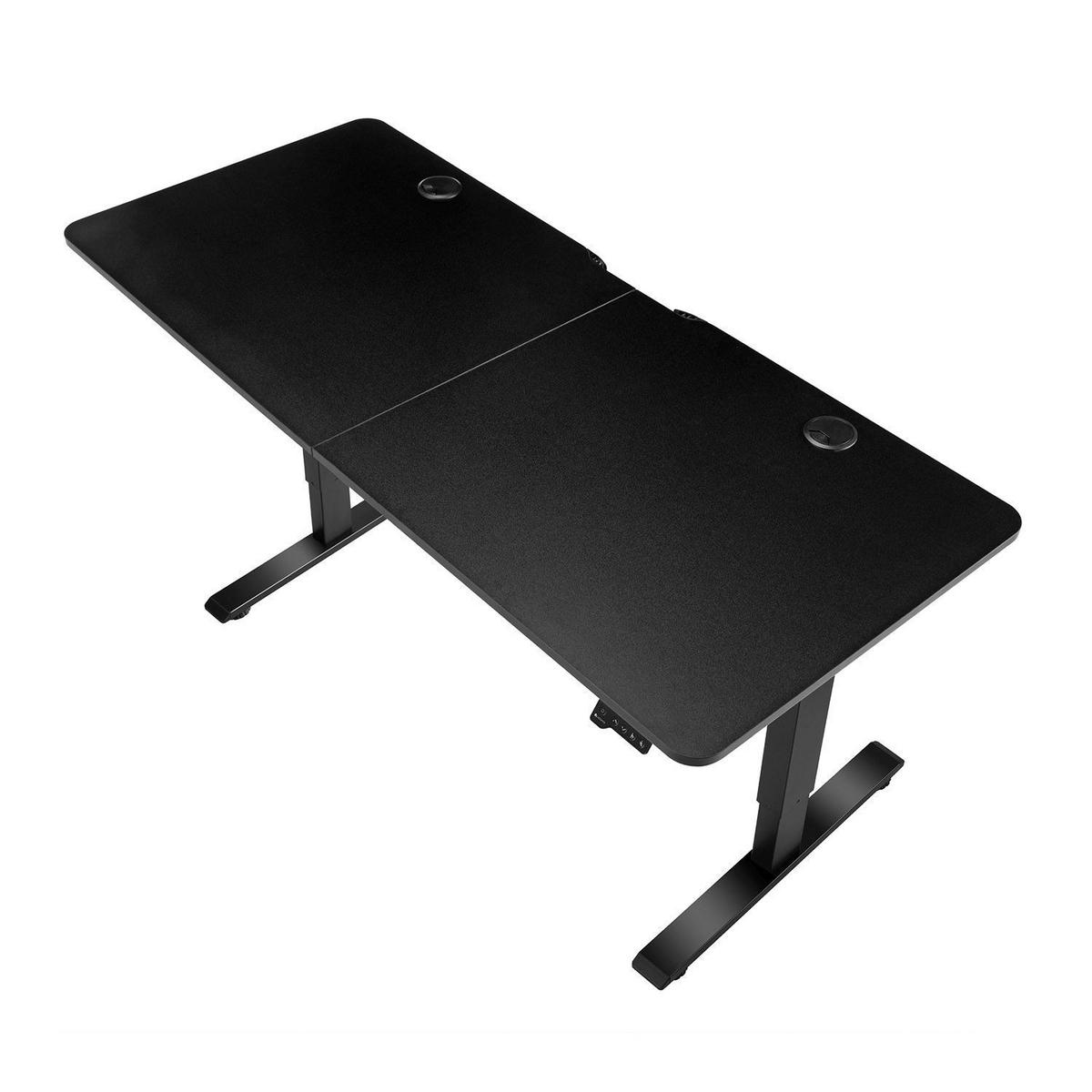 SCHREIBTISCH Office Stand schwarz 120x60 cm höhenverstellbar - Schwarz, Holz (60/120/117cm) - Juskys
