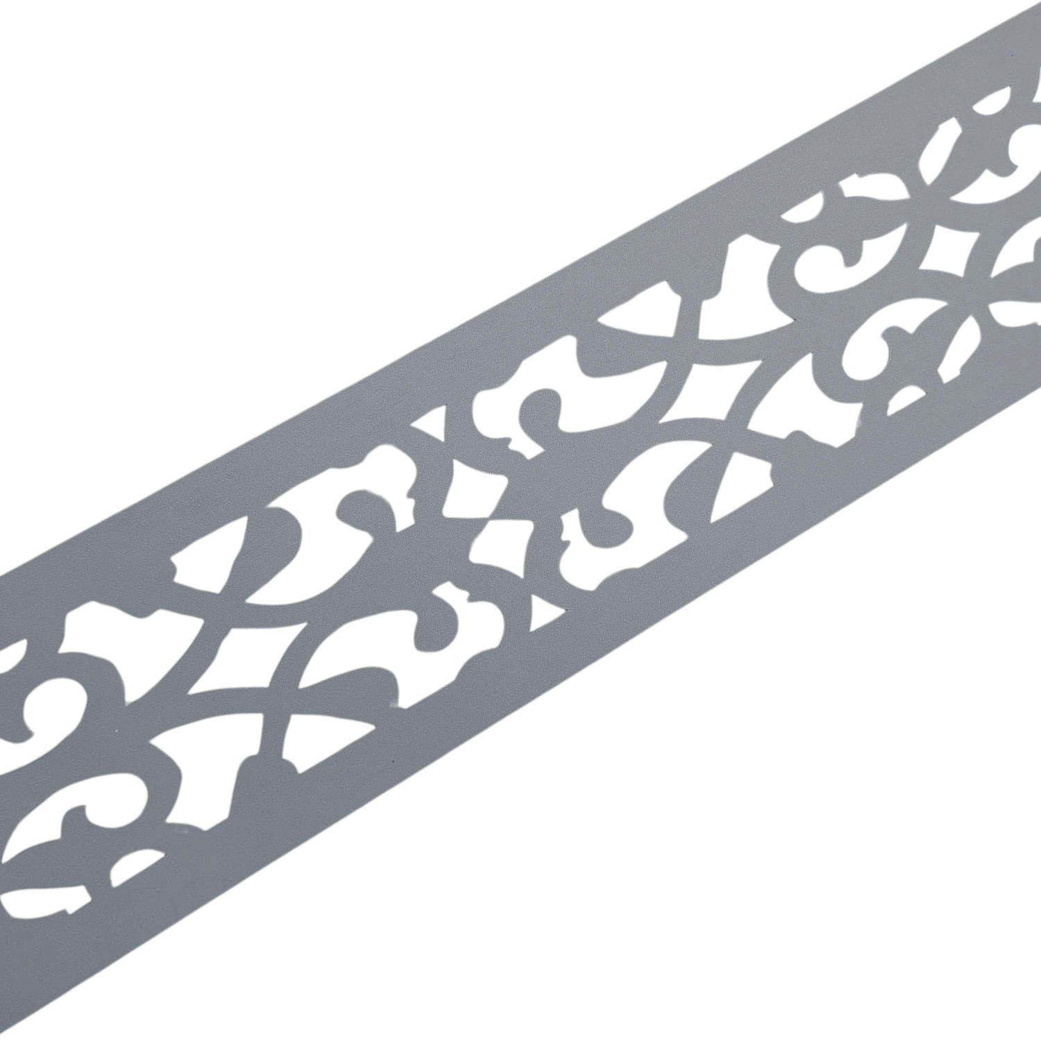 SICHTSCHUTZSTREIFEN PREMIUM Dekor Orient Zaunstreifen Lasermuster Fenstergrau 2,55m - Hellgrau, Kunststoff (255/19cm) - ZAUN|ZU