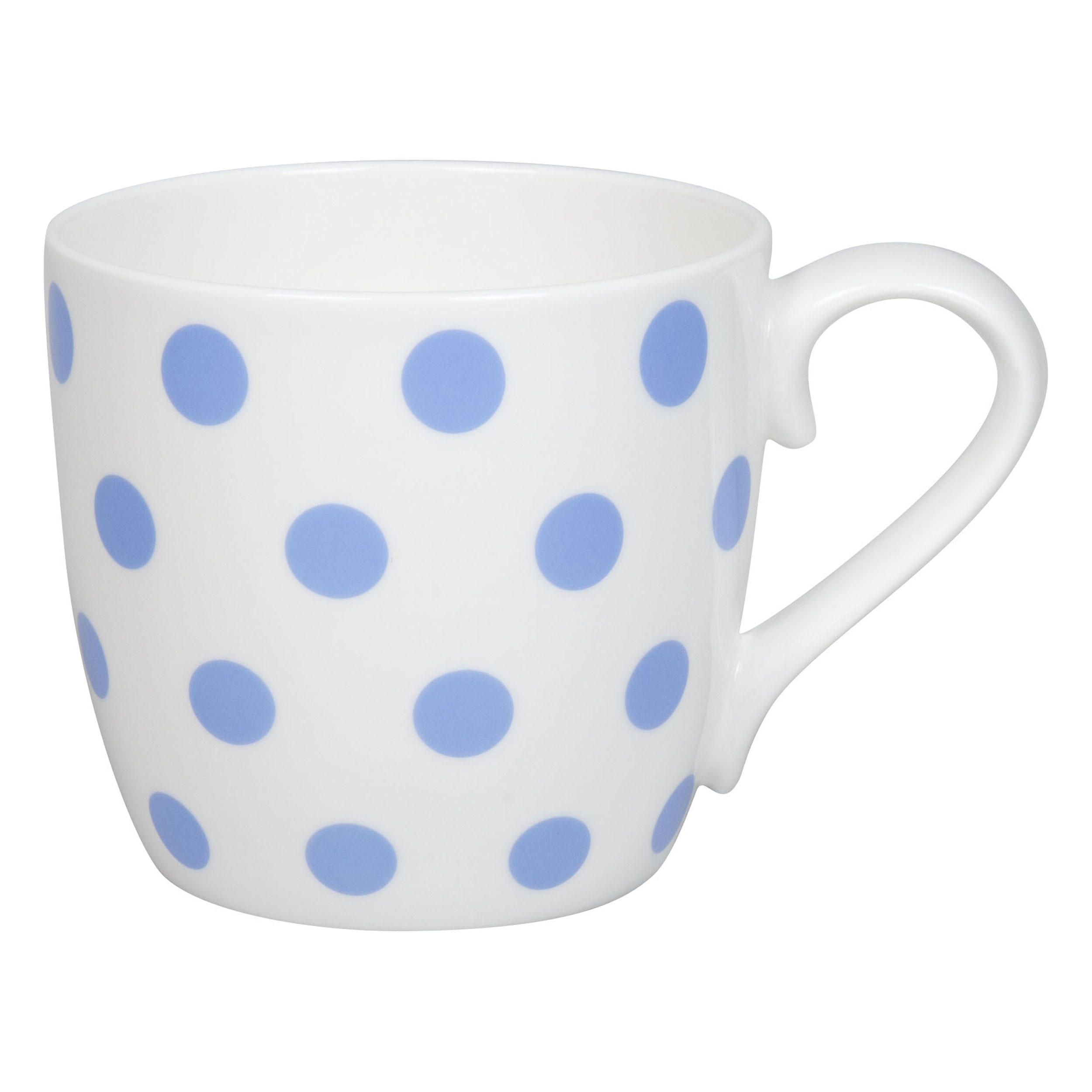 KAFFEEBECHER Dots - Creamblue - Blau/Weiß, Keramik (0.43L) - Könitz