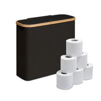 TOILETTENPAPIER-AUFBEWAHRUNG - Schwarz, Holz/Textil (43/38/17cm) - Relaxdays