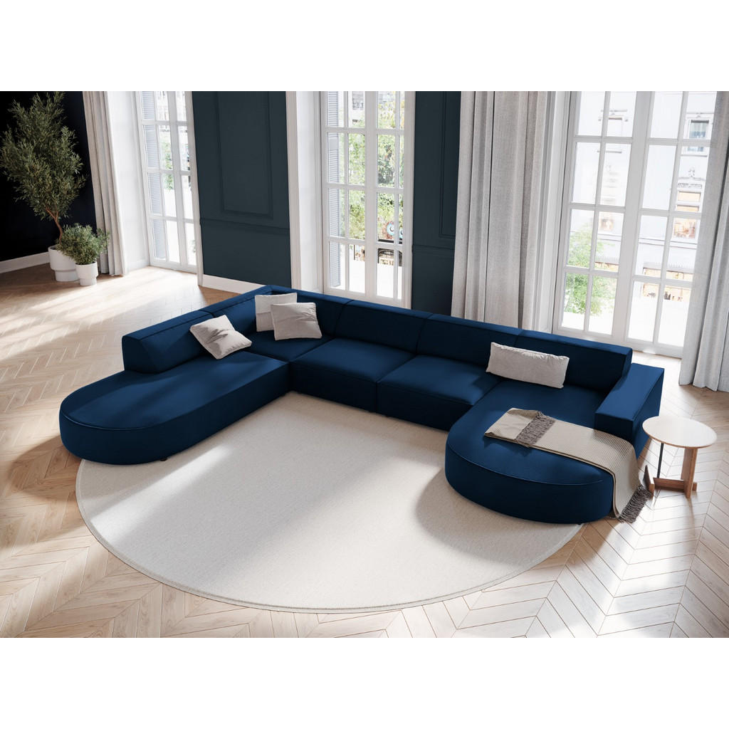 Thumbnail - Micadoni Panoramasofa, Blau, Textil, 7-Sitzer, U-Form, 262x70x364 cm, Hergestellt in Europa, Oeko-Tex®, Wohnzimmer, Sofa...