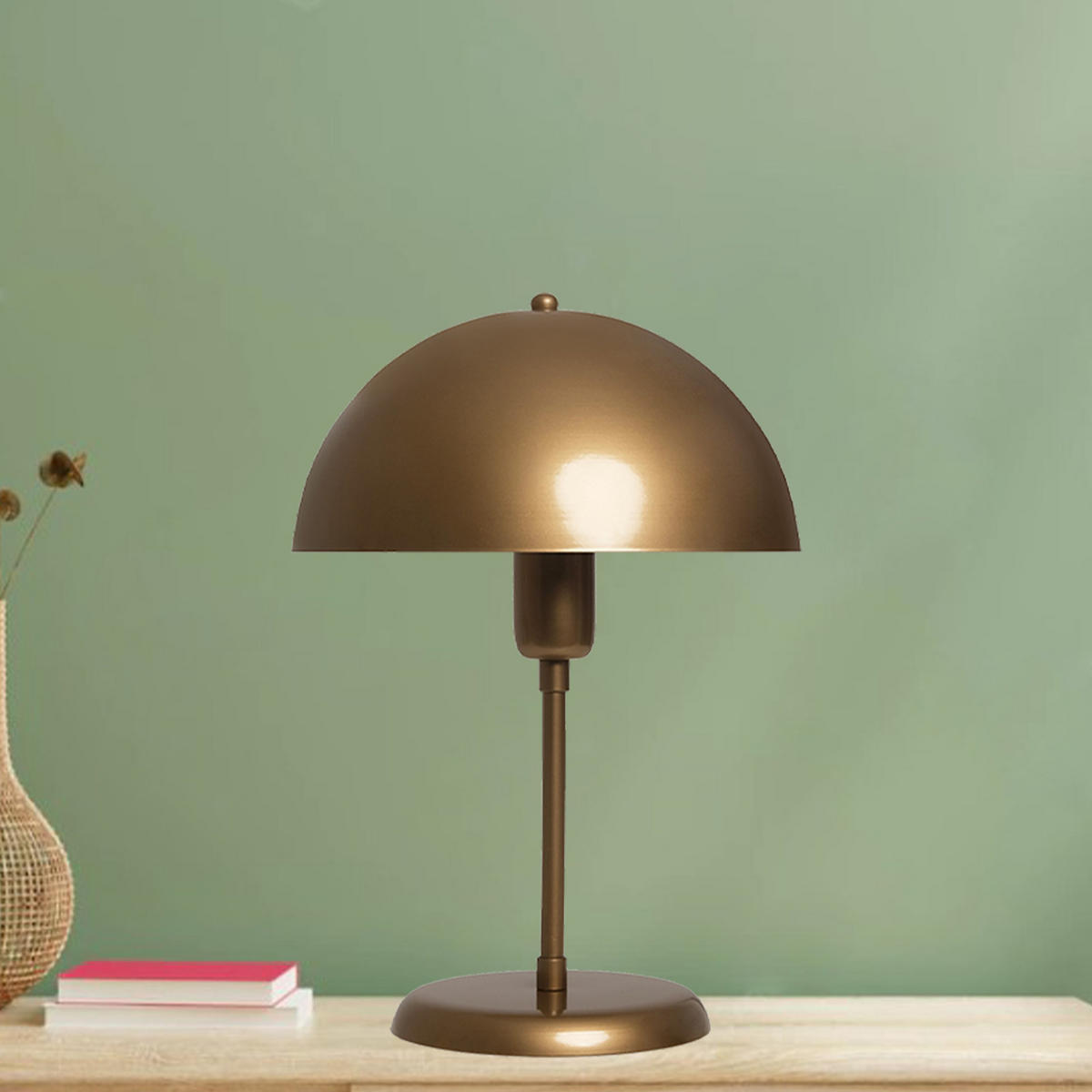 TISCHLEUCHTE Kleine Pilzlampen 26/35 - Messingfarben, Metall (35/26/35cm) - Bamyum