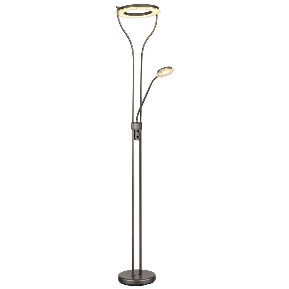 LED DECKENFLUTER EBRO Metall kaffeefarben matt - Braun, Glas (35/30/194cm) - Globo Lighting