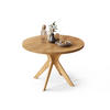 ESSTISCH rund Eiche Natur Echtholzfurnier ausziehbar - Eichefarben, Holzwerkstoff (110/110/77cm) - designimpex