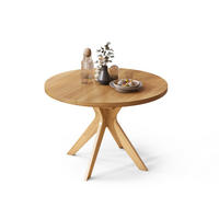 ESSTISCH rund Eiche Natur Echtholzfurnier ausziehbar - Eichefarben, Holzwerkstoff (110/110/77cm) - designimpex