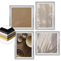 WANDBILDER 4er Set - 50x50 cm & 40x60 cm Silberner Rahmen - Strukturen, Texturen, Minimalismus - Silberfarben, Kunststoff (50/50cm) - ArtPrintCave