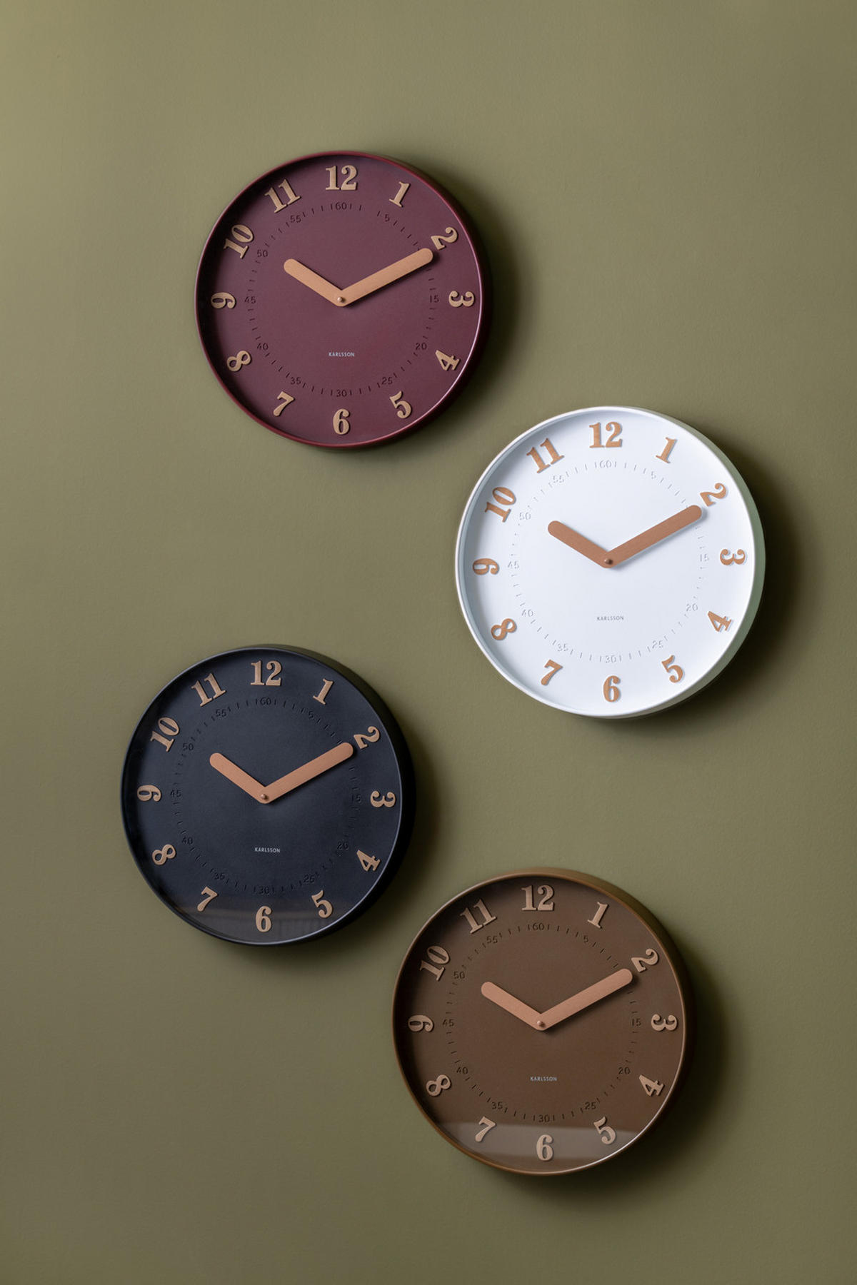 WANDUHR Amena Weiß 40/4/40 cm - Weiß, Kunststoff (4/40/40cm) - Karlsson