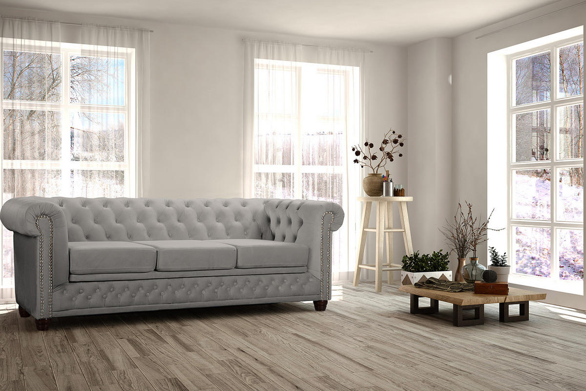 3-SITZER SOFA - Taupe, Textil (203/72/86cm) - home24