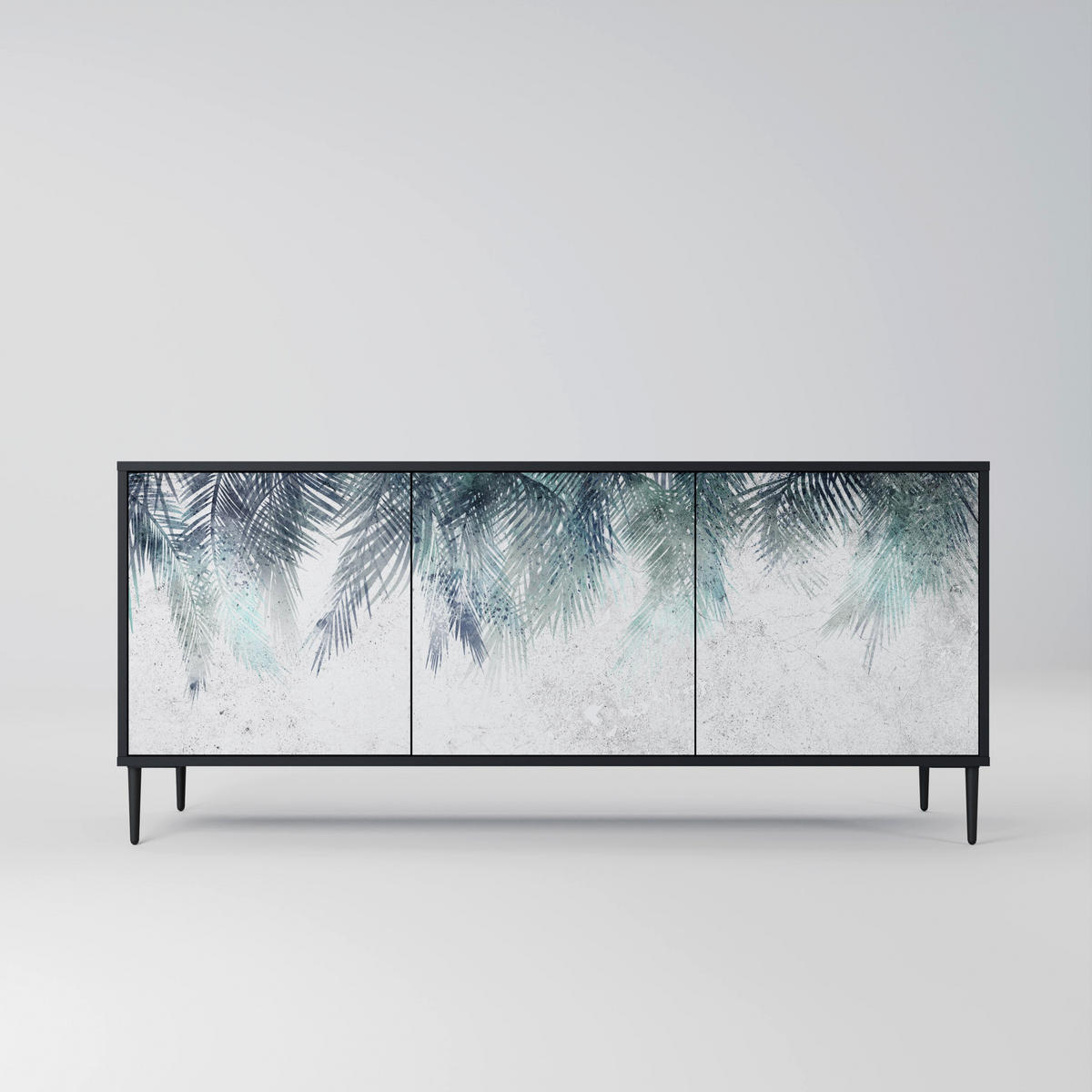 SIDEBOARD PALM VEIL, Eicheneffekt, 164,5x42x77,5 cm, 3 Türen - Eichefarben/Buchefarben, Holzwerkstoff/Buchenholz (164.5/77.5/42cm) - SpaceRebels