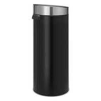 ABFALLEIMER Touch Bin, Matt Black mit Fingerprint Proof Deckel, 30 Liter - Schwarz, Metall (32.8/76/32.8cm) - Brabantia
