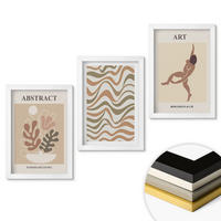WANDBILDER 3er-Set - 20x30 cm Weißer Rahmen - Matisse Boho abstrakte Muster - Weiß, Kunststoff (20/30cm) - ArtPrintCave