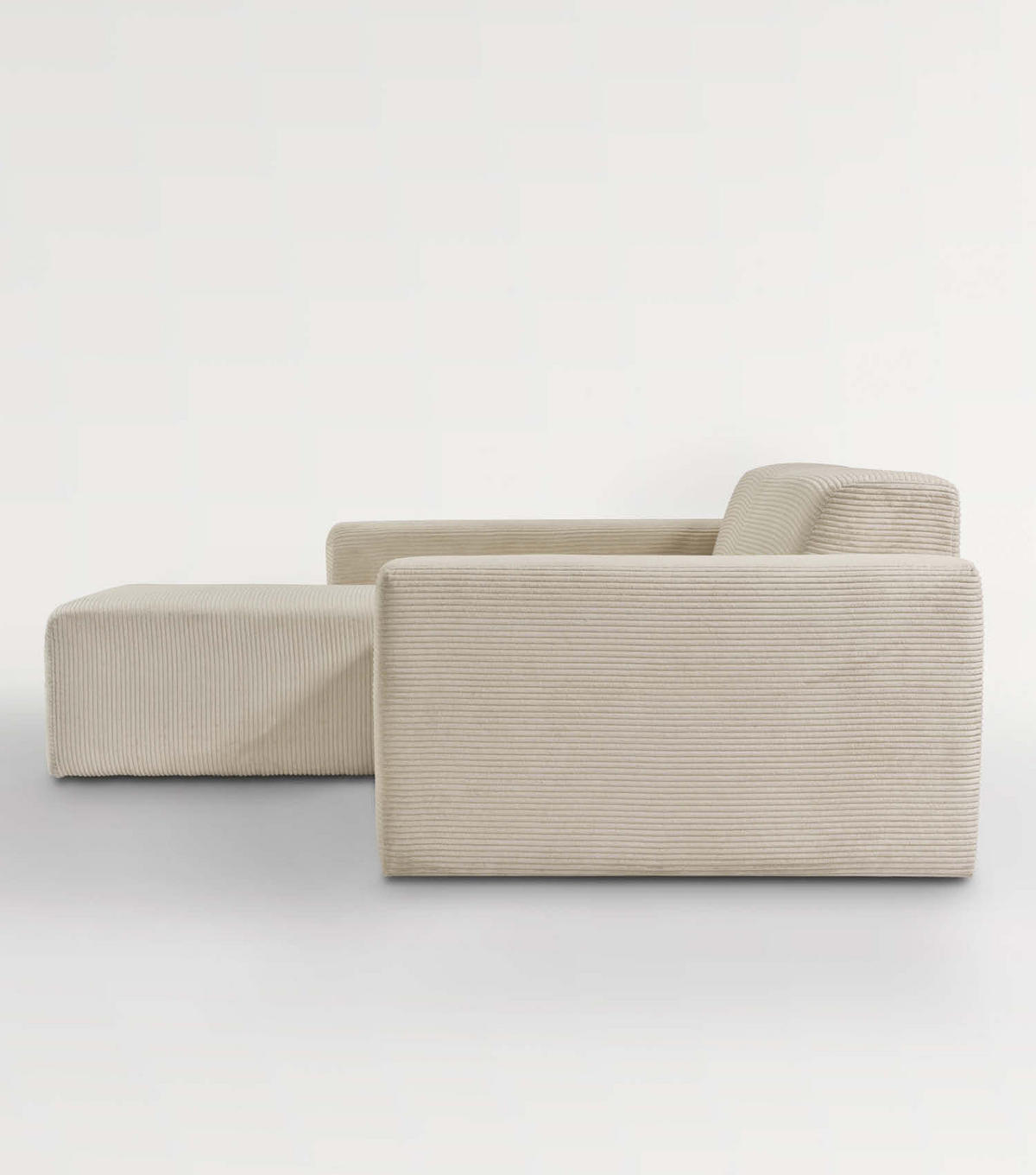 ECKSOFA Die Lässige Recamiere links - Beige, Textil (253/188cm) - Mokebo