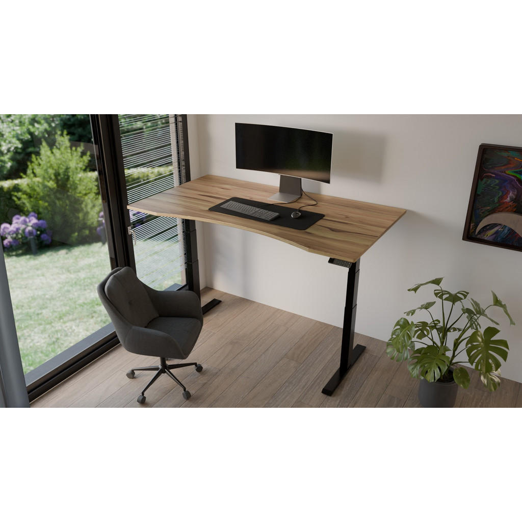 Thumbnail - MeinMassivholz Schreibtisch, Braun, Holz, Echtholz,Kernbuche, Formgebogen, Kufe, 150x65x80 cm, Arbeitszimmer, Schreibtis...