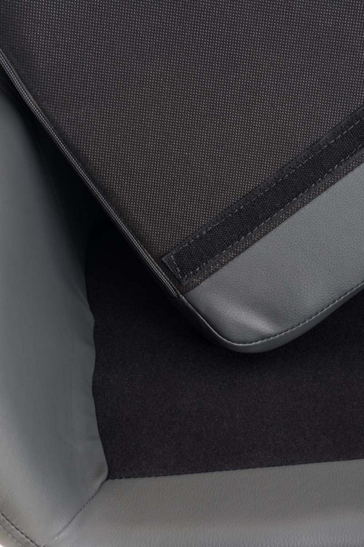 BARHOCKER Lederlook grau - Eukalyptusholzfarben/Grau, Holz/Textil (55/99/46cm) - CLP