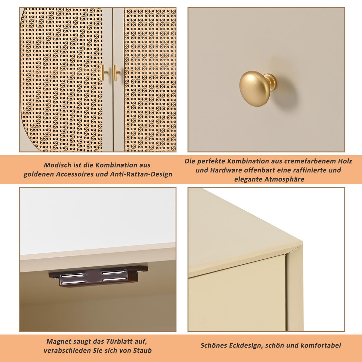 SIDEBOARD Cremeweiß 120/40/82,5 cm - Creme, Holzwerkstoff (40/82.5/120cm) - Urban Meuble
