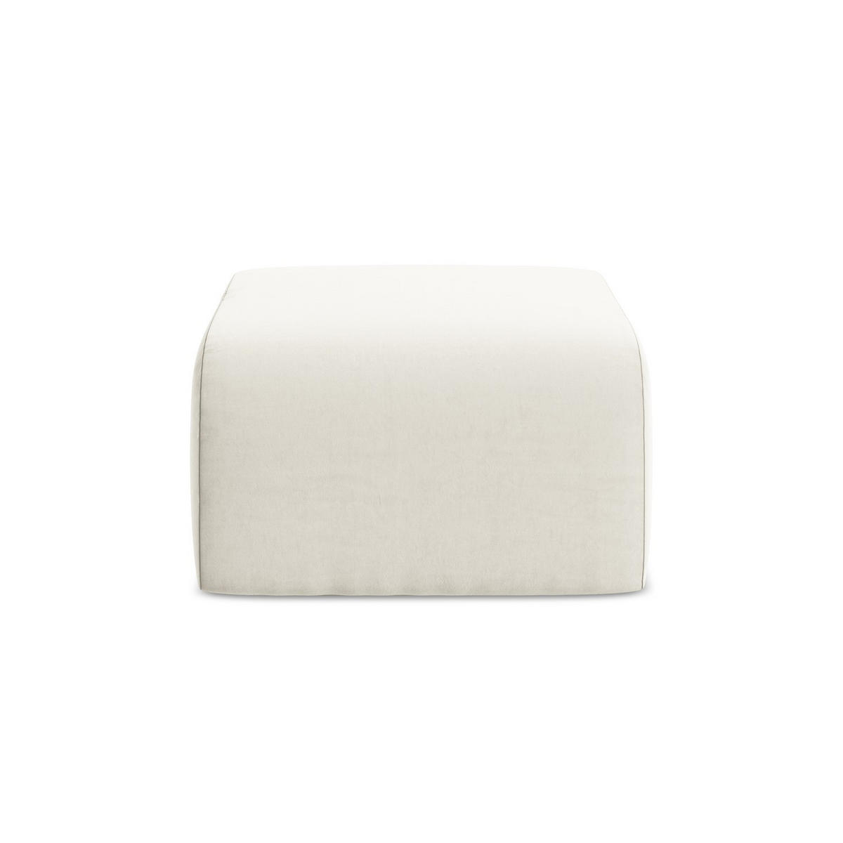 POUF Samt Stoff Beige - Creme/Schwarz, Holzwerkstoff/Kunststoff (72/42/94cm) - LaMiaSofa